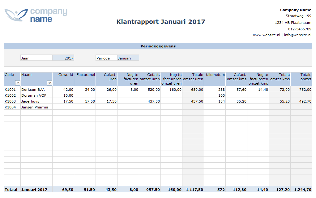 Urenregistratie in Excel voor ZZP'ers en andere ondernemers