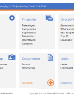 Excel ledenadministratie menu