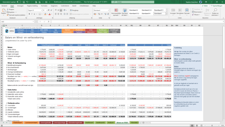 Balans  Boekhouden in Excel