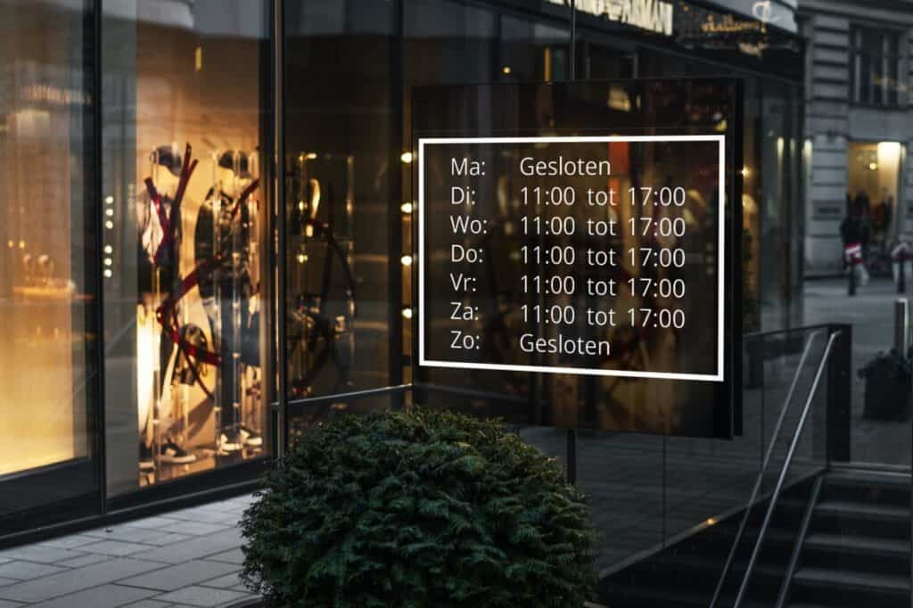 Openingstijden in Excel - maak je eigen bordje - kies uit 6 ontwerpen