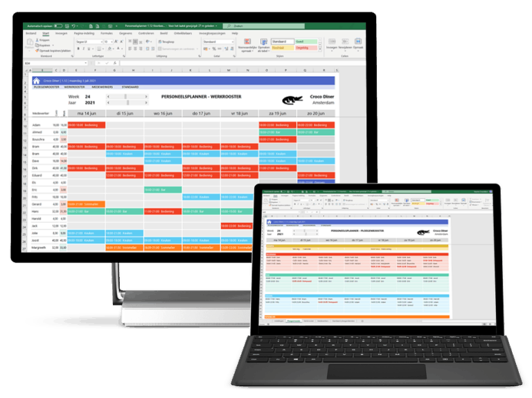 Personeelsplanner in Excel maak snel een werkrooster