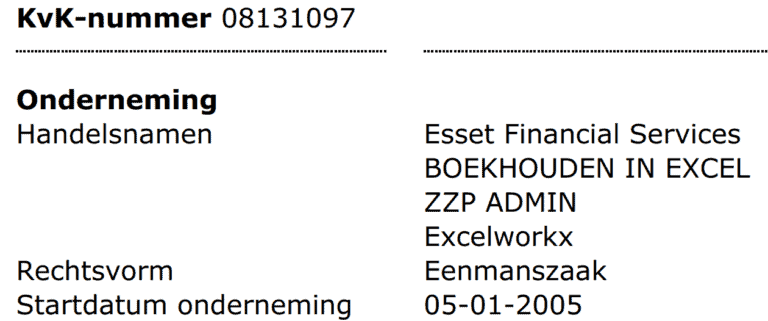 KvK-voorbeeld-1 - Boekhouden in Excel