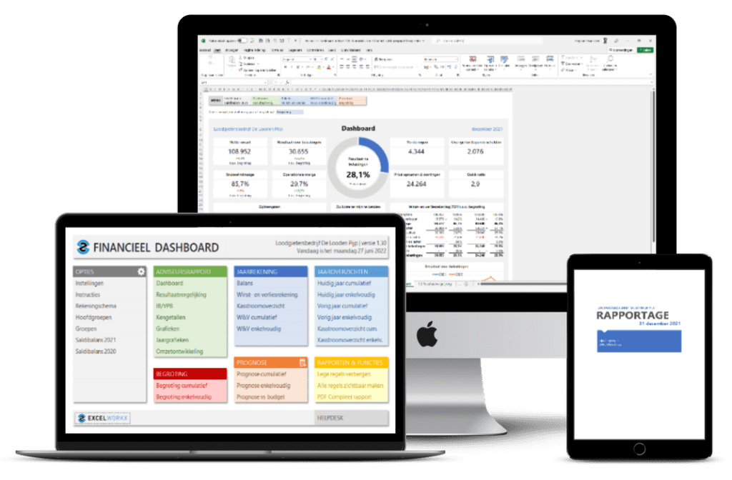 Professionele Excel templates zoals Financieel Dashboard in Excel