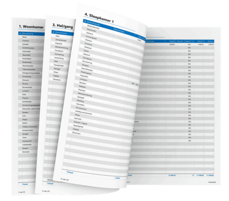 Boedelbeschrijving echtscheiding in Excel Boekhouden in Excel Boedelbeschrijving echtscheiding in Excel Boekhouden in Excel