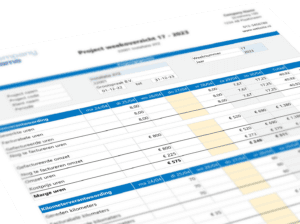 Projectadministratie in Excel - weekoverzicht