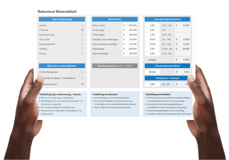 Rekentool Materialiteit - Boekhouden in Excel