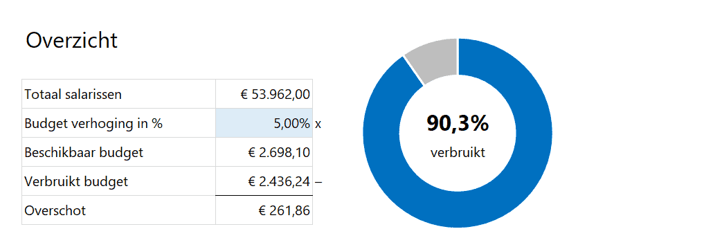Merit Matrix - kant-en-klaar rekenmodel in Excel