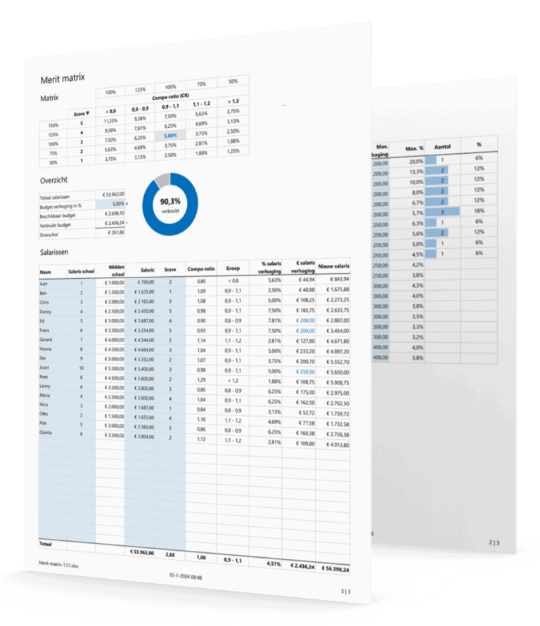 Merit Box Matrix Example Merit Matrix - kant-en-klaar rekenmodel in Excel
