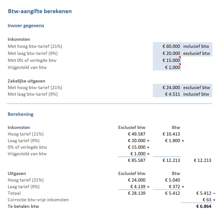 btw-aangifte-berekenen-in-excel