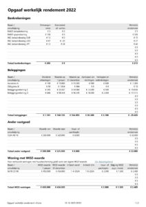 Opgaaf werkelijk rendement pagina 1
