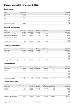 Opgaaf werkelijk rendement pagina 2