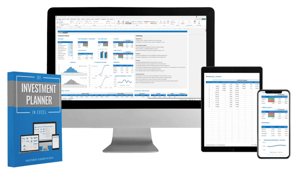 Investment Planner in Excel - Vergelijk gefaseerd en direct beleggen met 1.000 scenario’s