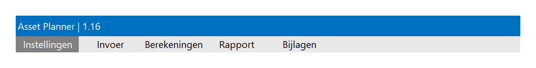 Navigeren in de Asset Planner met het handige menu