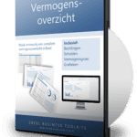 Vermogensoverzicht in Excel met bezittingen, schulden en vermogensgroei