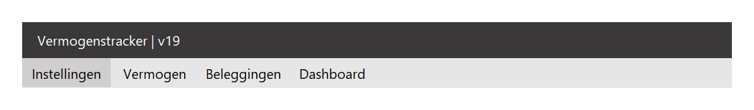Navigeer door de vermogenstracker met het handige menu