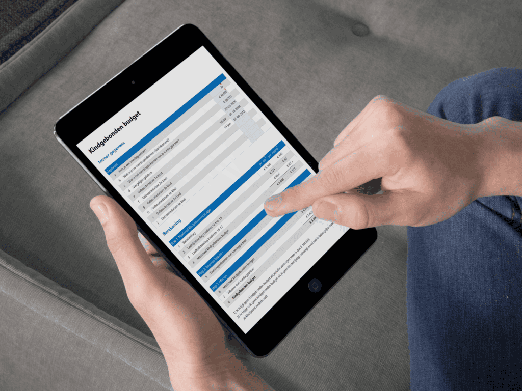 Kindgebonden budget berekenen in Excel