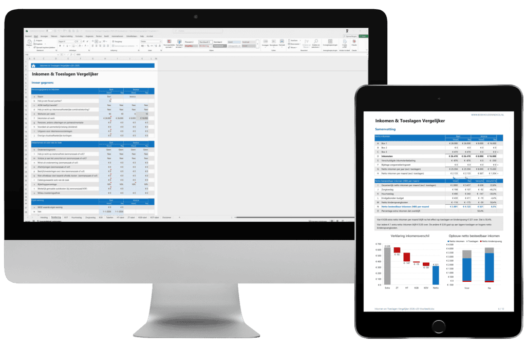 Inkomen & Toeslagen Vergelijker - Excel systeem